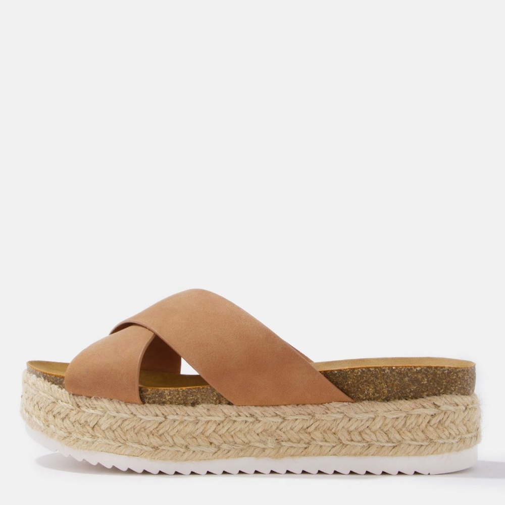 NEW🔥 Espadrille Slide Wedge Sandals Flat Platform - Picture 4 of 8